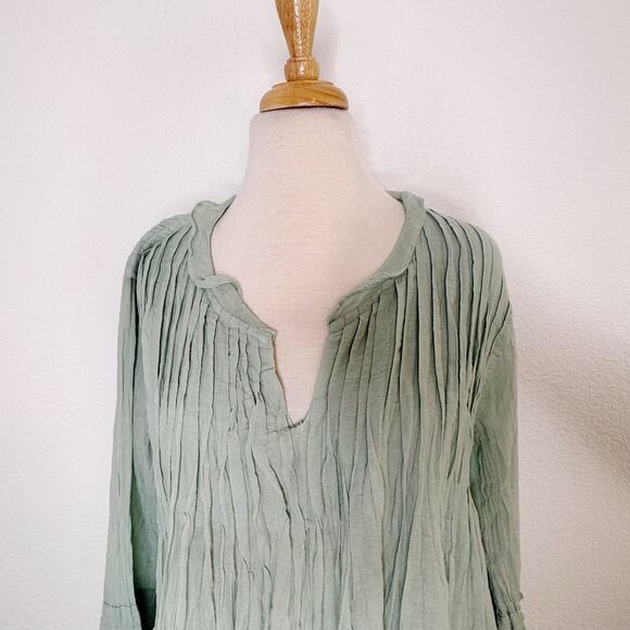 Sundance JP and Mattie Womens Dress Seafoam Size S Crinkle Cotton Cottagecore - Picture 2 of 15